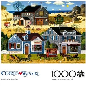🧩Charles Wysocki-“Devilstone Harbor”-Buffalo Games 1000 piece jigsaw puzzle